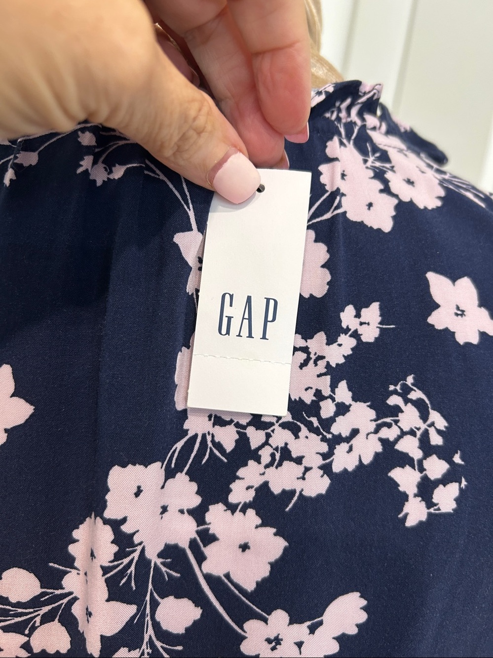 NWT Gap Floral Boho Crossover tie-belt tank dress | Size Large Petite - Picture 4 of 9